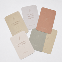 Jeu de cartes personnalisées avec logo imprimé, design inspirant et positif, cartes d'affirmation spirituelle sur l'amour-propre avec support de carte