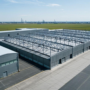 Prefab kho hội thảo nhà chứa máy bay đổ xây dựng công nghiệp khung kim loại kết cấu thép xây dựng - Product Image 1