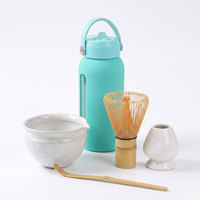 Kit de Démarrage Cérémonie du Thé Matcha en Gros OEM – Bol en Céramique, Fouet en Bambou, Bouteille d'Eau en Verre, Emballage Personnalisé