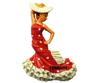 3D Flamenco dancer Spanish refrigerator magnet collection souvenirs. Home and kitchen decoration magnetic stickers
