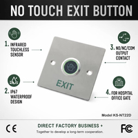 Bouton de sortie sans contact, étanche IP67, capteur infrarouge sans contact, contrôle d'accès, interrupteur de déverrouillage de porte pour portail, porte de bureau, CE FCC