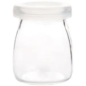 Glass Bottle EMPTY 150 ml Pudding Glass Jar glass container For Milk /Yogurt With Plastic Cap 100ML 150ML 200ML