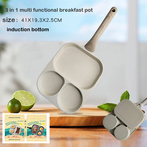 Khỏe mạnh không dính bữa ăn sáng trứng chiên Pan vuông nhôm breef bít tết Chảo không dính 3 trong 1 Fry Pan cảm ứng nồi saute Pan - Product Image 3
