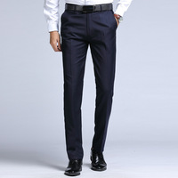 Pantalon de costume noir coupe ajustée pour hommes pour le printemps et l'été pantalon d'affaires décontracté de couleur unie vente en gros