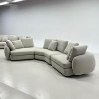 Canapé modulaire incurvé moderne - Canapé en tissu bouclé en forme de L pour salon