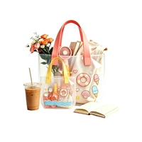 Sac fourre-tout transparent en PVC personnalisé à faible quantité minimale de commande, idéal pour cadeaux et plage