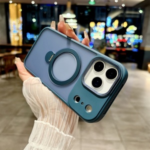 เคสโทรศัพท์แบบมีขาตั้งแม่เหล็กหมุนได้ รุ่น Drill-grain Lens Frame สำหรับ iPhone 11 12 13 14 15 16 17 Pro Max ป้องกันการตกหล่น อุปกรณ์เสริมโทรศัพท์ - Product Image 3