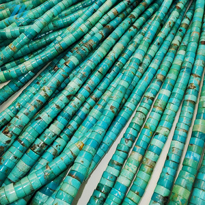 5-10Mm Tự Nhiên Màu Ngọc Lam Heishi Hình Dạng Hạt Làm Màu Ngọc Lam Choker Vòng Cổ Nhỏ Màu Xanh Lá Cây Màu Xanh Đính Cườm Thiền - Product Image 4