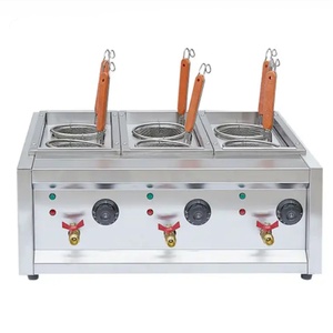 Cuisinière à nouilles de table pour restaurant commercial, cuiseur à pâtes à 2 brûleurs, machine à cuire les nouilles en acier inoxydable - Product Image 1