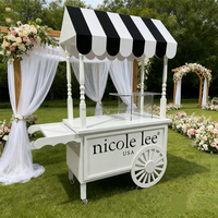Chariot de présentation portable moderne en acrylique blanc et PVC pour bonbons, fleurs et desserts, en carton, pour décoration de mariage - Vente en gros 2025
