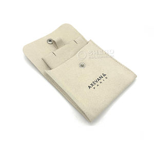 Estuche de Cuero para Pendientes, Diseño de Alta Gama con Botón y Logotipo Personalizado, Bolsa de Almacenamiento para Joyería - Product Image 5