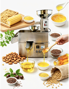 Pressa a coclea ad alta efficienza 15-20kg/h per olio di arachidi, sesamo, girasole e semi oleosi vari, per uso domestico e in officina - Product Image 1
