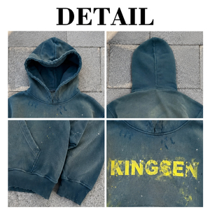Custom High Quality Men's French Terry Crop Hoodie 100% Cotton Hoodie Autumn Vintage Acid Wash Sun Faded <b>Hooded</b> - Product Image 6