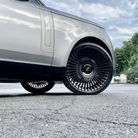 Jantes Yufei forgées 24x9.5 Noir Brillant à Ailettes Turbine 6061-T6 pour Range Rover L460 Land Rover 5x120