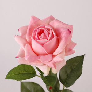 Venta al por mayor de flores de rosas de cabeza grande de boda de plástico planta de flores artificiales de alta calidad para la decoración del hogar boda - Product Image 4
