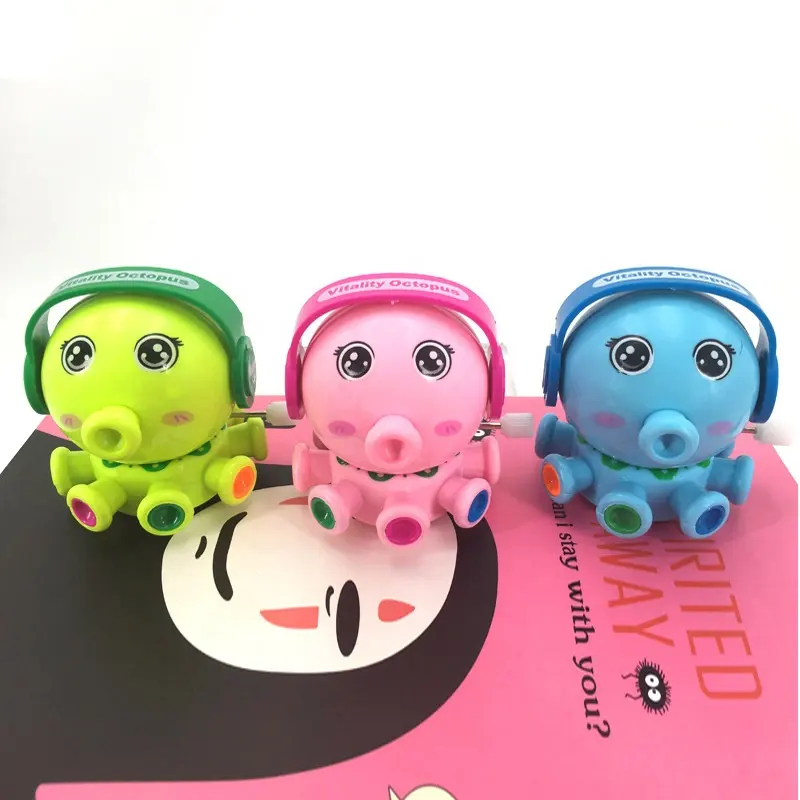 Grosir baru 2024 mainan jam Musim Semi Mini lucu warna-warni mainan anak lompat logam berwarna-warni mainan gurita lompat