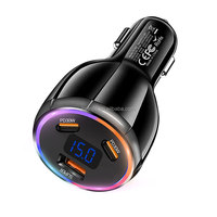 Nouveau chargeur super rapide multi-ports 90W, chargeur portable 30W PD3.0 USB Type-C avec écran numérique, adaptateur de chargeur de voiture pour téléphone portable, ordinateur portable
