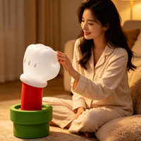 Idée cadeau créative pour tous les âges, décoration de bureau amusante, lumière douce en silicone qui protège les yeux, veilleuse à activation sonore Mario Fist