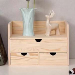 Wooden <b>Drawer</b> <b>Storage</b> <b>Box</b> Rectangle 6 Inch Standing Type Jewelry Cosmetic Organizer Desktop Organizer - Product Image 5