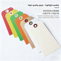 Étiquette personnalisée écologique et durable en papier kraft, autocollant adhésif renforcé double face avec anneau, 6*12cm, pour bagages et cartes d'embarquement