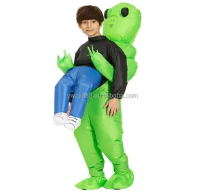 新普里姆恐怖绿色外星人服装角色扮演吉祥物充气服装怪物套装派对万圣节儿童成人