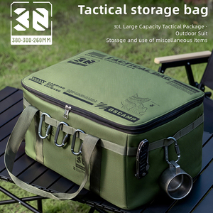 30L Tactical <b>Camping</b> <b>Storage</b> Bag Multi-Functional Foldable Outdoor Cookware Organizer Detachable Carabiners for Food Car Use - Product Image 1