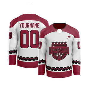 高品质定制标志刺绣队冰球制服球衣便宜批发升华空白青年曲棍球球衣 - Product Image 4