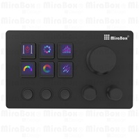 Clavier macro programmable LCD 6 touches avec 3 boutons, contrôleur de streaming USB-C, pavé de raccourcis personnalisé pour OBS, streaming, jeux et édition