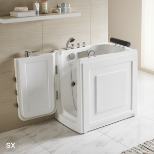 Bañera para personas mayores, versión izquierda, 72 cm de ancho, 101,5 cm de largo, 100 cm de altura, diseño accesible - Product Image 3