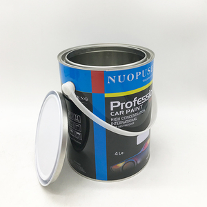 Fournisseur chinois de seaux à peinture métalliques de 4L avec poignée en plastique, certifiés ROHS, intérieur non doublé, seaux élégants, barils - Product Image 2