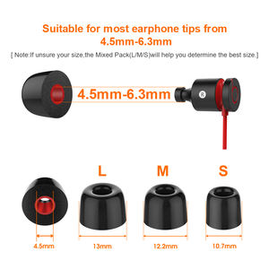 New Bee 3.0mm 3.5mm 4.5mm embouts d'oreille écouteurs de remplacement en mousse à mémoire de forme embouts d'oreille pour Bose, JBL, <span class=keywords><strong>Sennheiser</strong></span>, <span class=keywords><strong>Sony</strong></span> - Product Image 4