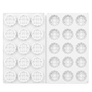Silicone Waffle Mold 15 Cavity Round Apple Pie Shape Baking Cake Chocolate Mold For Home Commercial Use - Product Image 5