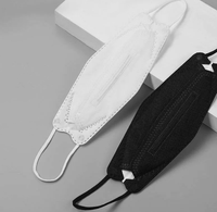 KF94 Masque respiratoire jetable anti-poussière de haute qualité, en tissu soufflé par fusion en forme de poisson, certifié CE, respectueux de la peau.