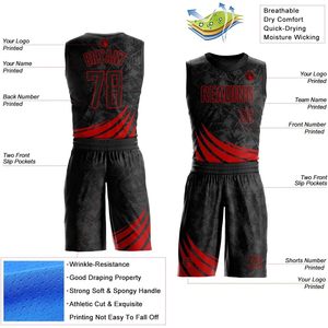 Uniforme de Baloncesto Personalizado Sublimado, Absorbente de Humedad, Unisex, Nombre del Equipo y Número Impresos para Hombres, Mujeres y Jóvenes - Product Image 2