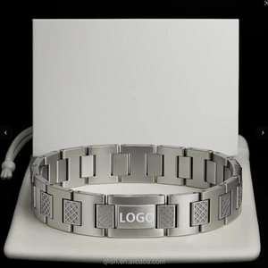 लक्जरी ब्रांड क्रोकोडाइल लोगो गैर तिरनिश पुरुषों के ज्यामितीय कंगन टाइटेनियम स्टेनलेस स्टील ब्रेसलेट - Product Image 5
