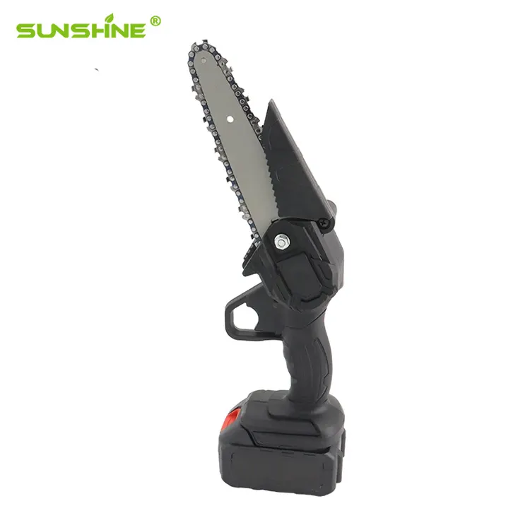 Ánh nắng mặt trời Mini 4-inch điện chuỗi Saw có thể sạc lại Chainsaw log cây cắt hộ gia đình nhỏ cầm tay vườn có thể sạc lại công cụ