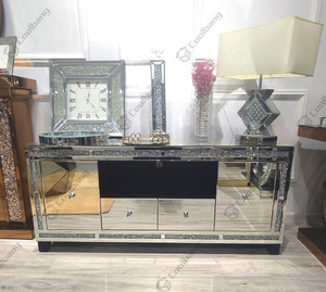 Floating Crystal Mirrored Diamond Crush Tv Tủ Giải Trí Đơn Vị - Product Image 2