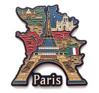 Nueva llegada personalizada Popular 2d 3D Metal Francia imanes de nevera regalo de recuerdo imán de nevera