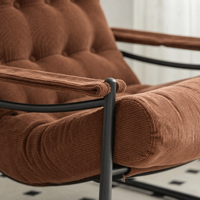 Nordischer Luxus Moderner Metall-Sessel Sofa Beistellstuhl Freizeit Wohnzimmer Schlafzimmer Gemütlicher Einzelner Samt-Loungesessel Kreatives Design