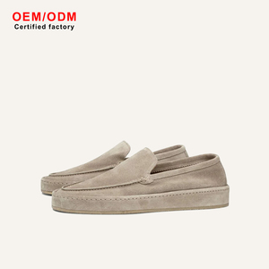 OEM Handcrafted Custom Men's Premium Cashmere Upper Sheepskin Lining Slip Resistant Breathable Anti-Odor Business Flat Loafers - Product Image 1