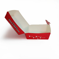 Boîtes à hamburger en carton ondulé rouge jetables SP2681