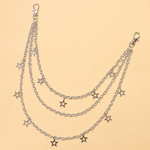 โซ่คาดเอวรูปดาวแบบยูนิเซ็กซ์ โลหะผสมสังกะสี สไตล์ฮิปฮอป หลายชั้น สำหรับใส่ทุกวัน แฟชั่นเครื่องประดับร่างกาย - Product Image 3