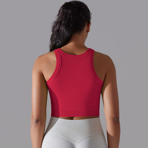 Haut de sport décontracté sans bretelles en tricot pour femme, sexy, basique, une pièce, soutien-gorge sans couture, sans armatures, respirant, couleur unie - Product Image 6