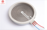 Plaque chauffante en céramique infrarouge personnalisée 100V-240V 600W-2000W, pièce de rechange pour cuisinière électrique et réchaud à thé