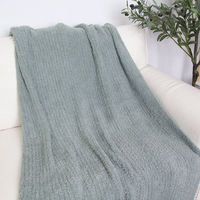 Couverture en fil tricoté toute saison, fabrication directe d'usine, polyester 100%, couverture de luxe en tricot pour les voyages, literie
