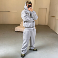 Survêtements Homme Personnalisables avec Logo, Couleur Unie, Coupe Oversize, Ensemble Sweat à Capuche Entièrement Zippé et Pantalon de Survêtement, OEM Streetwear TKAN1014