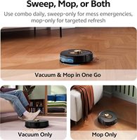 Cleanova W9 Robot Vacuum Mop 3-in-1 8000Pa Navigasi LiDAR 15 Zona Larangan 150 Menit Waktu Kerja Dikendalikan Aplikasi untuk Bulu Hewan Peliharaan Lantai Keras