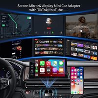 Adaptador Inalámbrico Portátil para CarPlay y Android Auto, Mini Pantalla WiFi con Puerto Tipo-C, Aplicación GPS Mirror para YouTube y TikTok