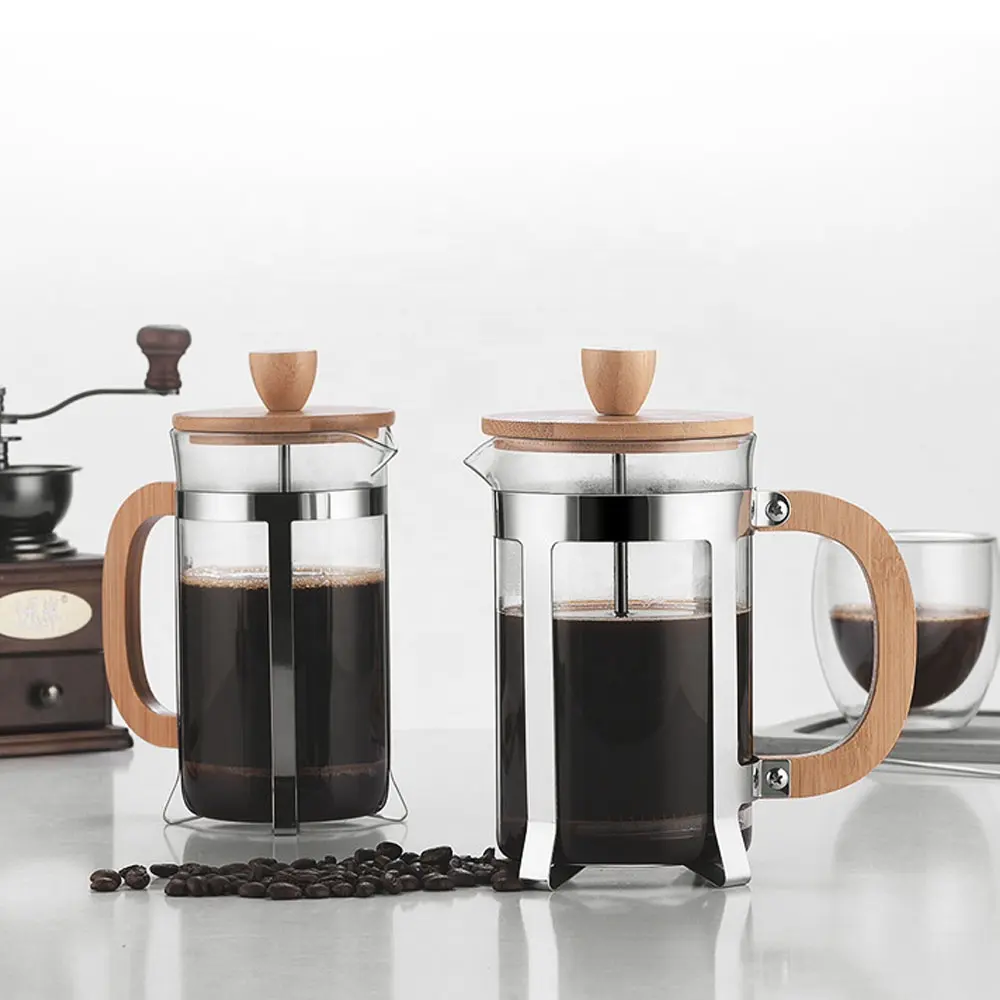 Prix d'usine de qualité alimentaire personnalisation emballage sûr cafetière à presse française cafetière transparente