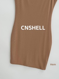 CNSHELL 13 colori tinta unita con cinturino sottile gonna a padiglione da donna Slim Fit modale <span class=keywords><strong>Micro</strong></span> costola abito da festa Mini lunghezza - Product Image 6